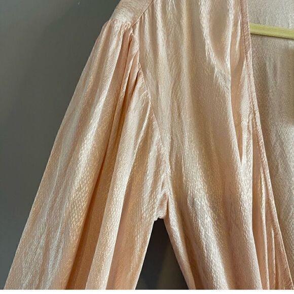 AFRM Milos Long Sleeve Wrap Minidress In Icy Pink Snake || SZ S - Picture 4 of 15